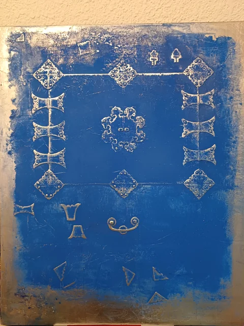 The room in the room. 판넬위,은박,석채.62x73cm,2023..jpg