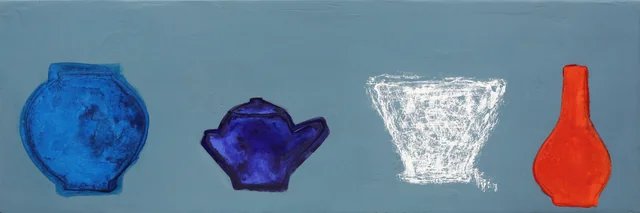 그릇,담다.120x40cm,백토,아크릴,분채,석채.2015년.JPG